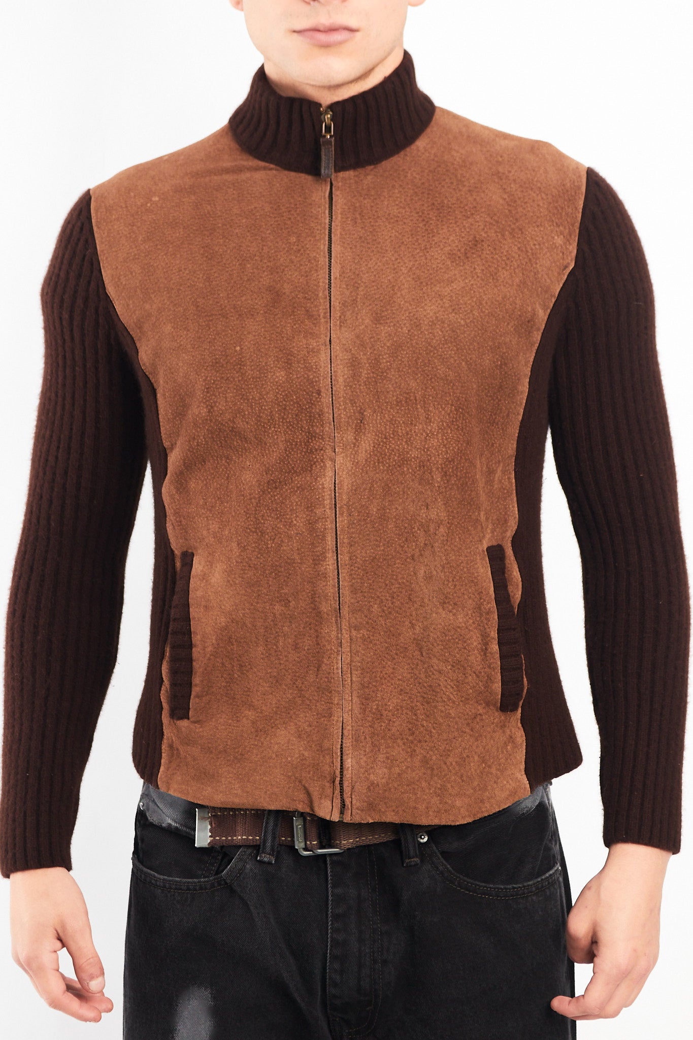 2000 Lauren RL Leather/Angora Rabbit ,Merino and Cashmere Wool Jacket (S/M)
