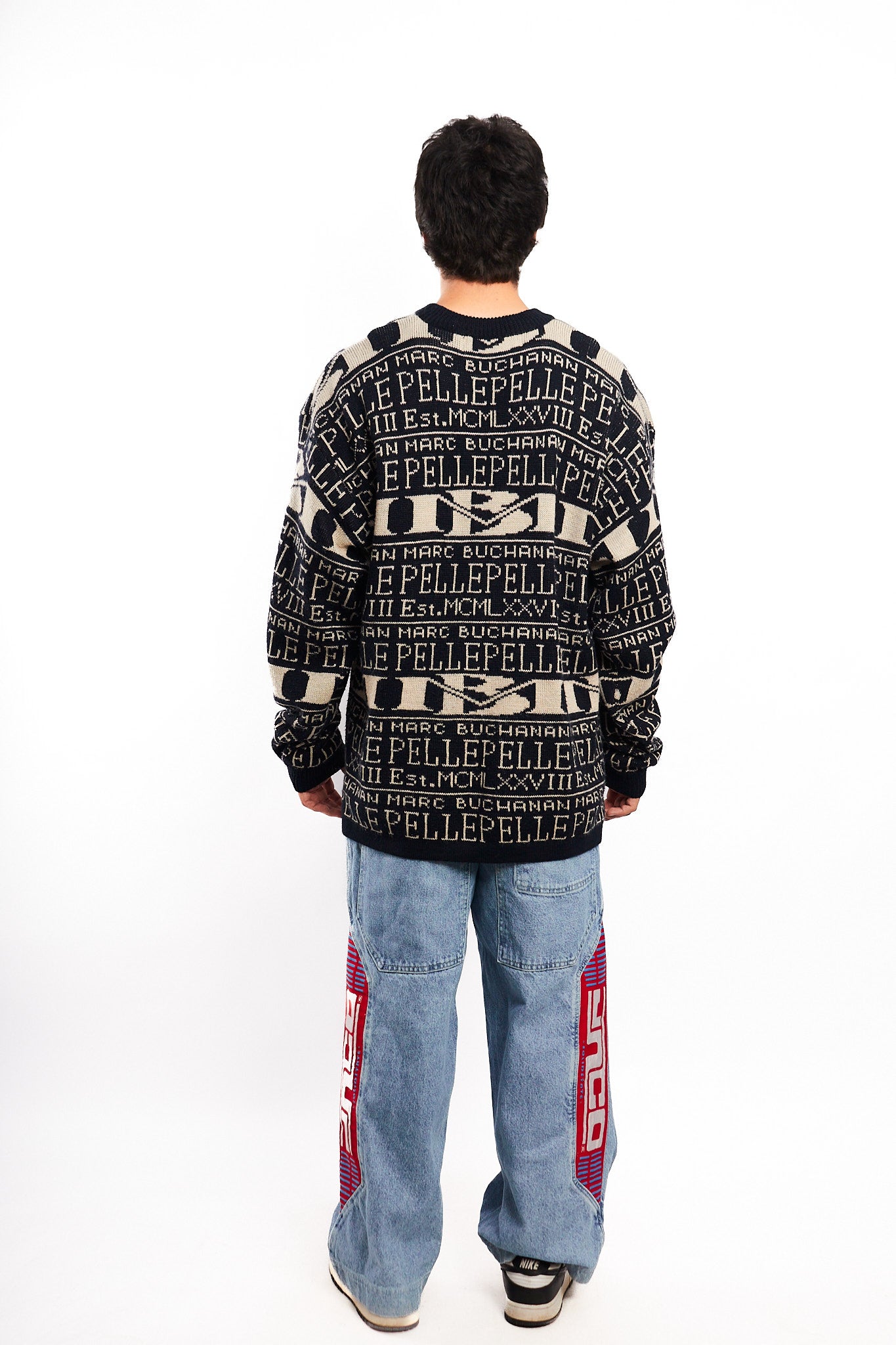Vintage Y2K Pelle Pelle Marc Buchanan Wool Graphic Sweater (L/XL)