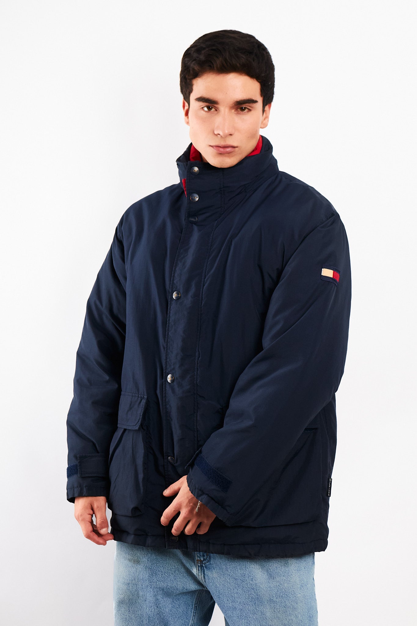 1990 Vintage Tommy Double Collar Down Puffer Parka (M)