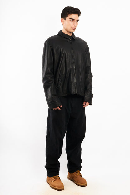 2010 Polo Ralph Lauren Black Leather Harrington  (L/XL)