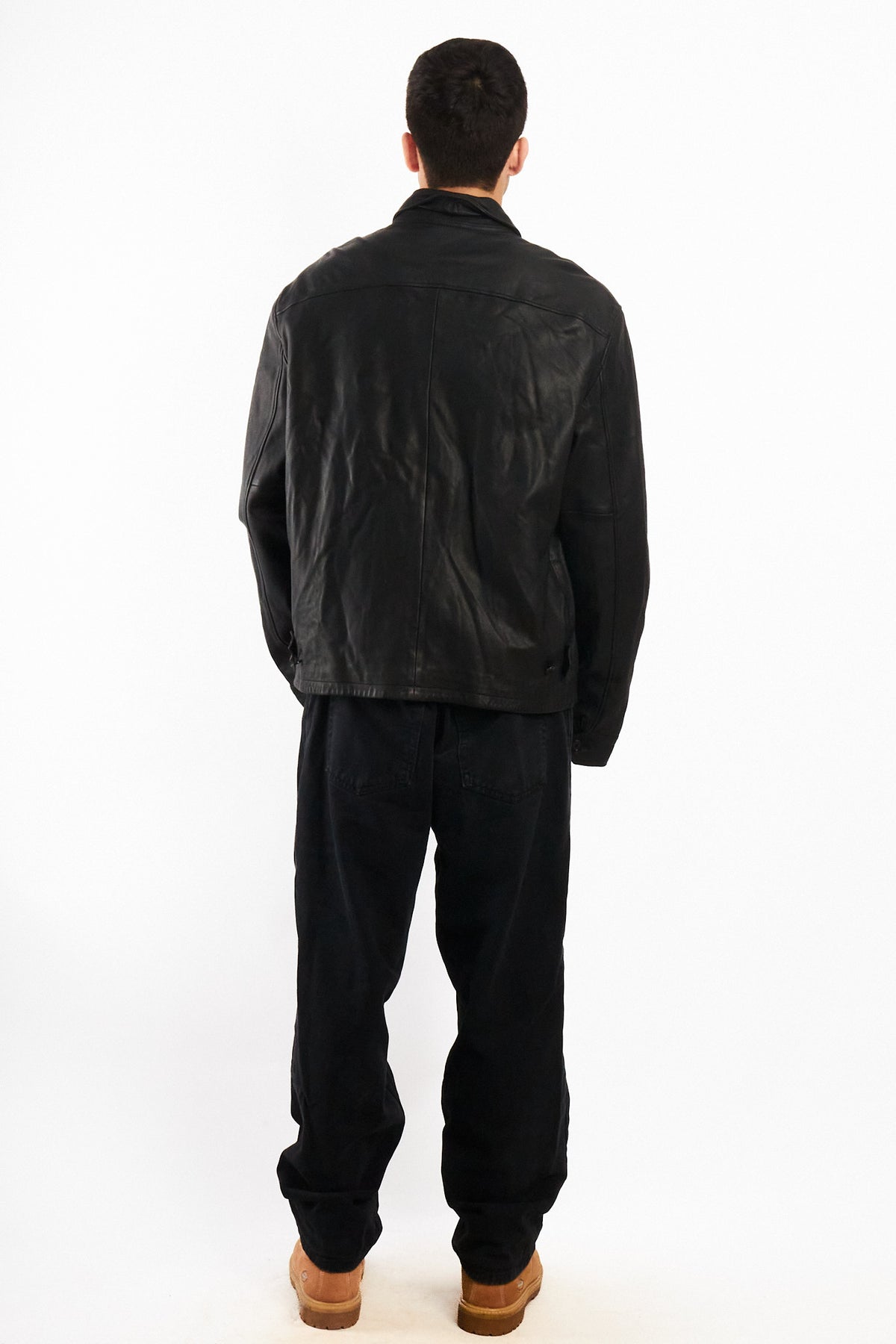 2010 Polo Ralph Lauren Black Leather Harrington  (L/XL)