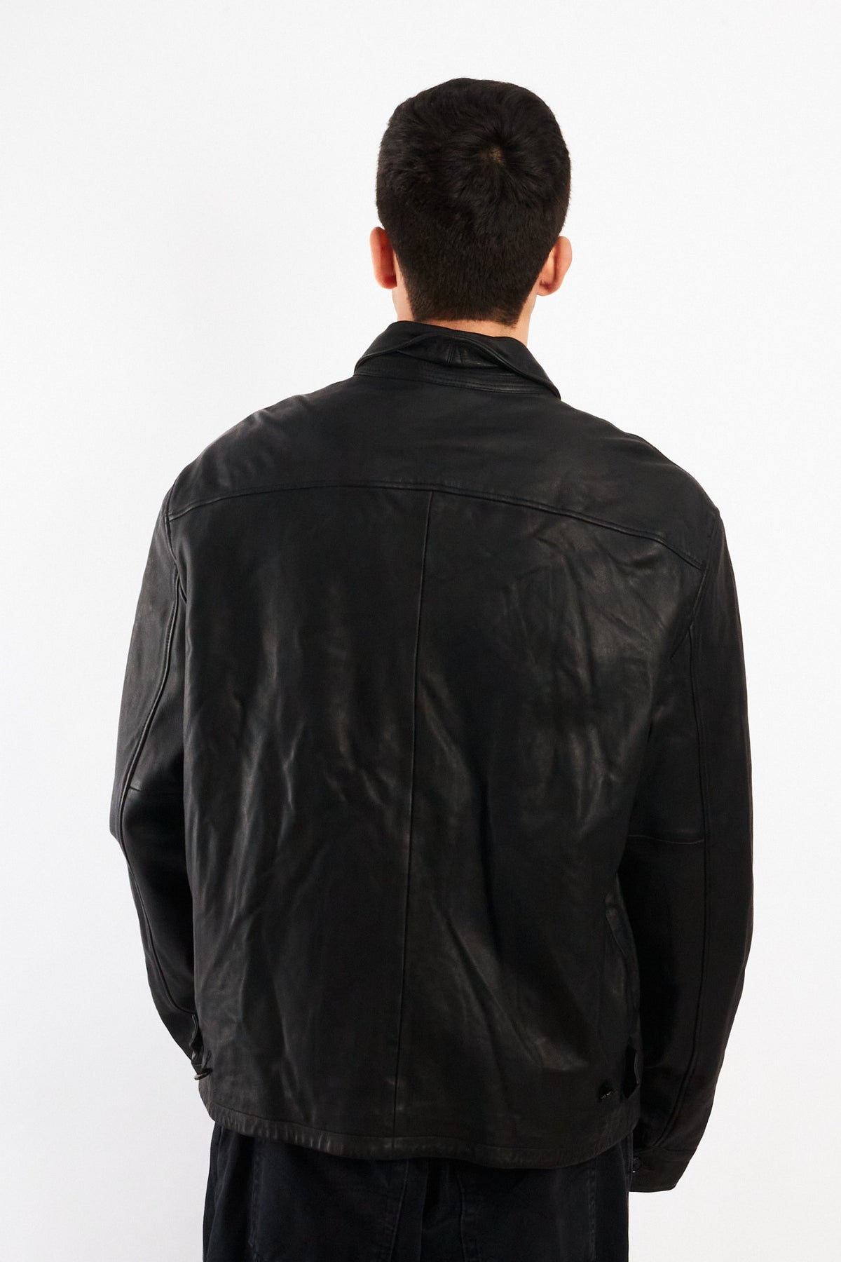 2010 Polo Ralph Lauren Black Leather Harrington  (L/XL)
