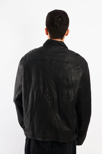 2010 Polo Ralph Lauren Black Leather Harrington  (L/XL)