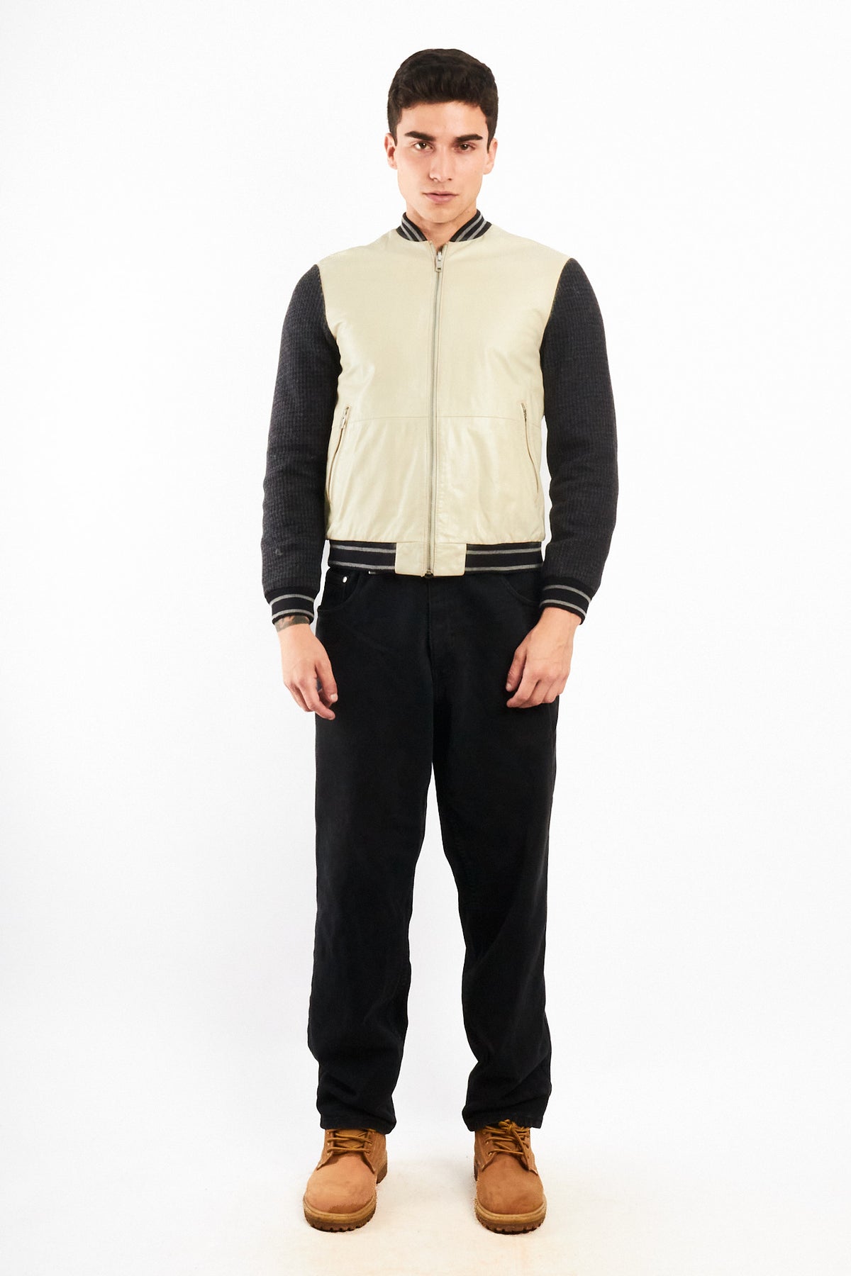 2000 Vintage Armani Exchange Leather Wool Varsity Jacket (S/M)