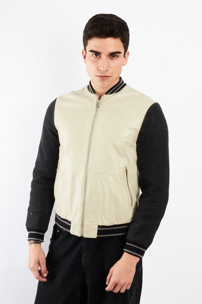 2000 Vintage Armani Exchange Leather Wool Varsity Jacket (S/M)