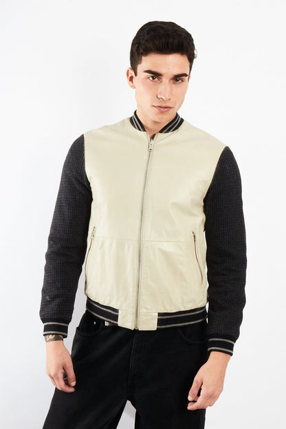 2000 Vintage Armani Exchange Leather Wool Varsity Jacket (S/M)