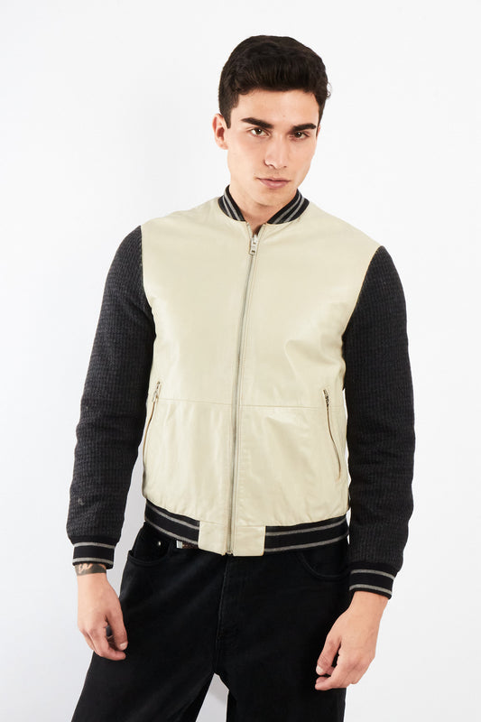 2000 Vintage Armani Exchange Leather Wool Varsity Jacket (S/M)