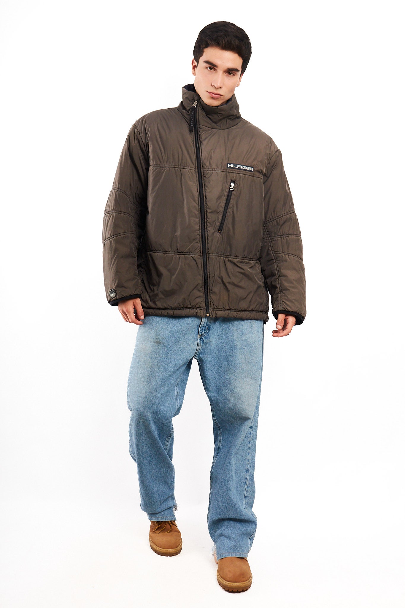 1990 Vintage Tommy Coldstop Gray Puffer Jacket (L)