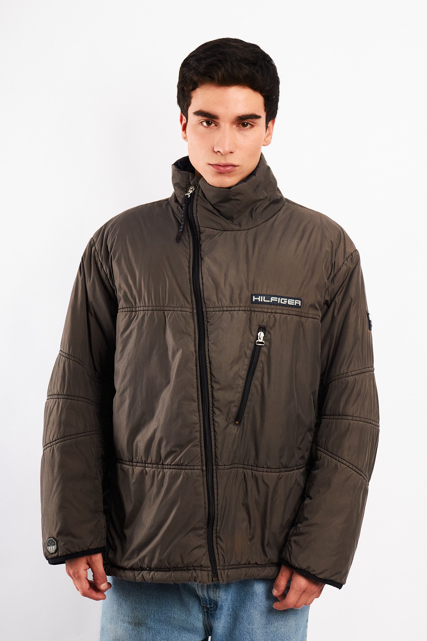 1990 Vintage Tommy Coldstop Gray Puffer Jacket (L)