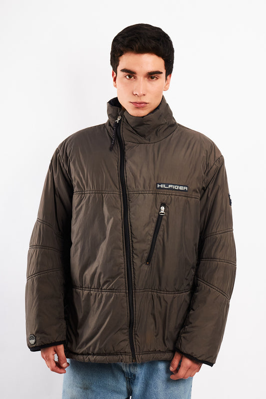 1990 Vintage Tommy Coldstop Gray Puffer Jacket (L)