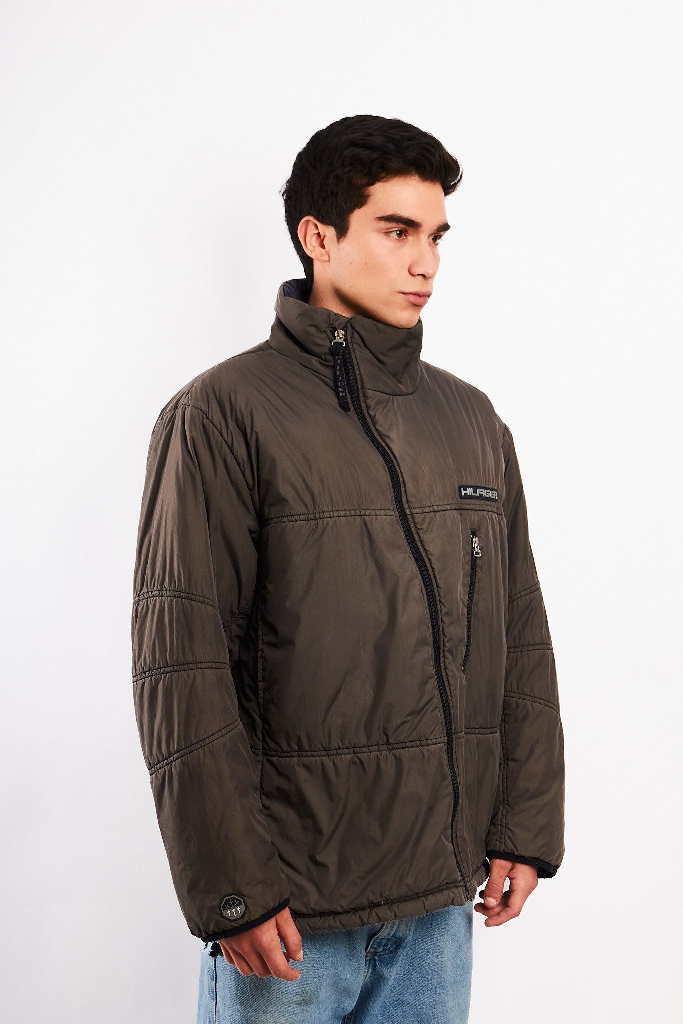 1990 Vintage Tommy Coldstop Gray Puffer Jacket (L)