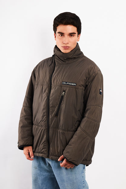 1990 Vintage Tommy Coldstop Gray Puffer Jacket (L)