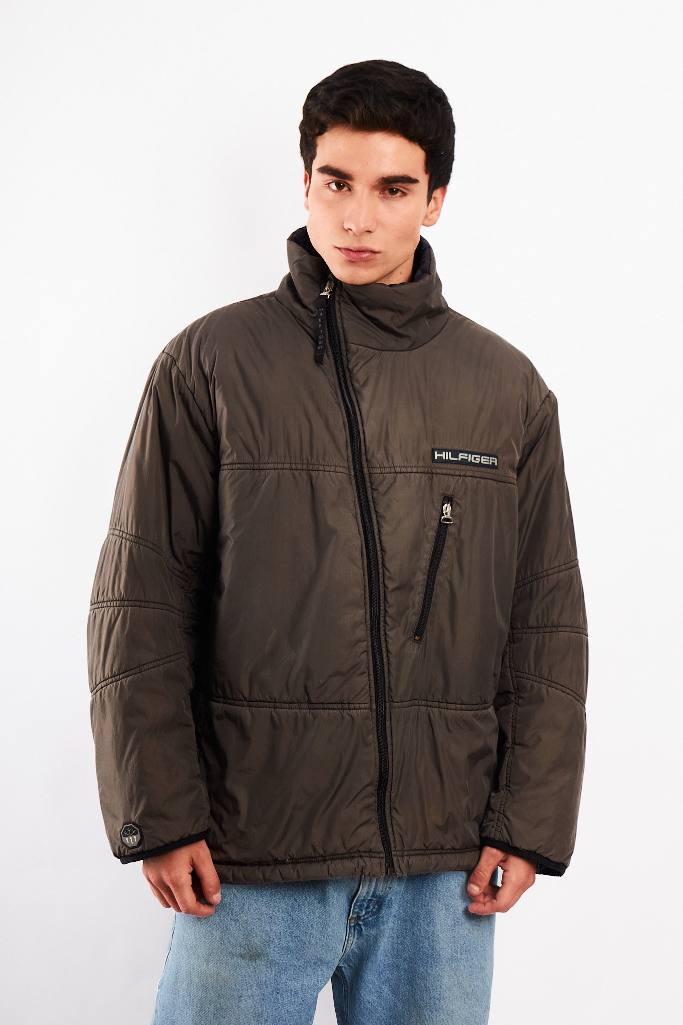 1990 Vintage Tommy Coldstop Gray Puffer Jacket (L)