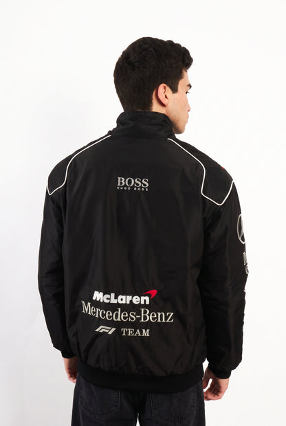 F1 Mclaren Mercedes Blackout Racing Jacket