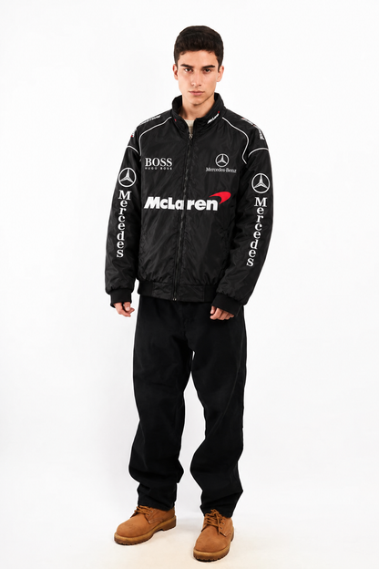 F1 Mclaren Mercedes Blackout Racing Jacket
