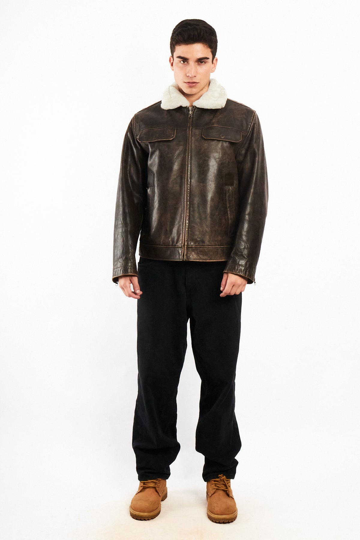 2000 Vintage GAP Distresed Leather Aviaor (M)