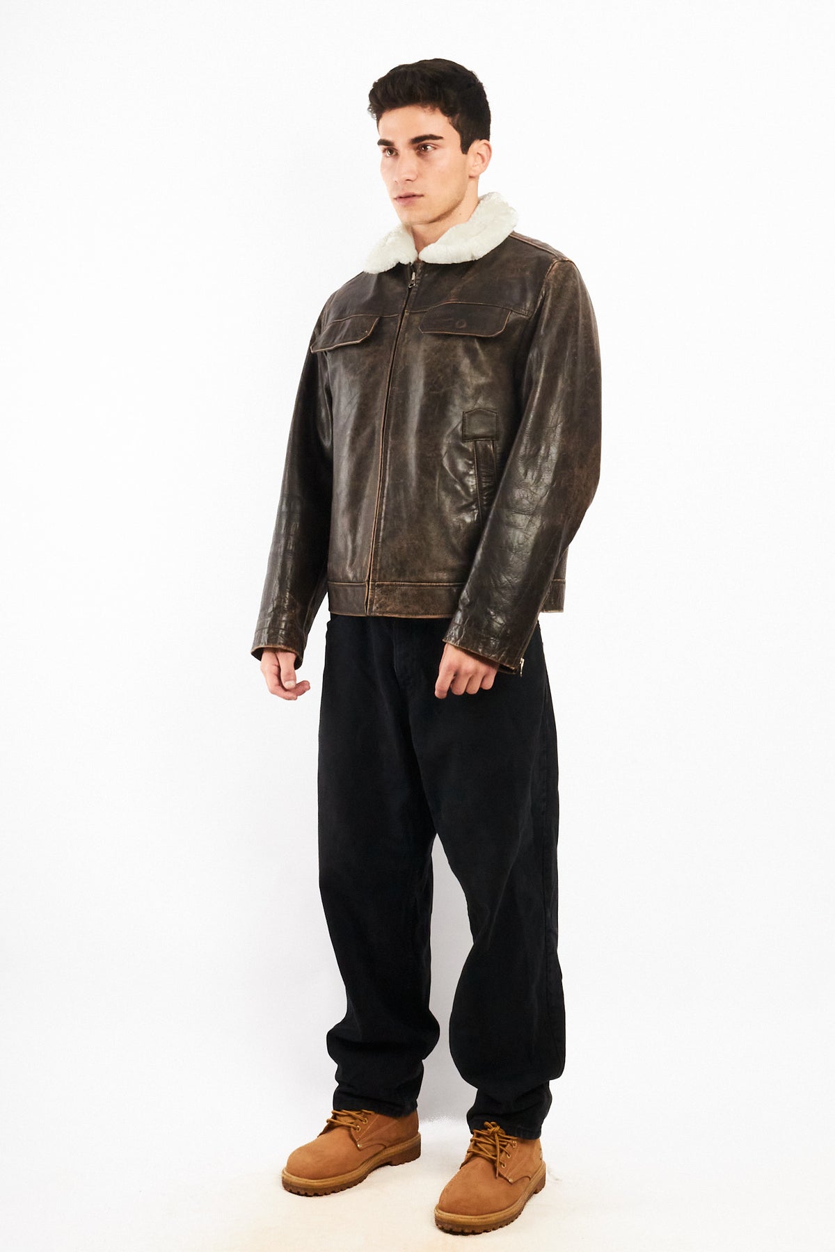 2000 Vintage GAP Distresed Leather Aviaor (M)