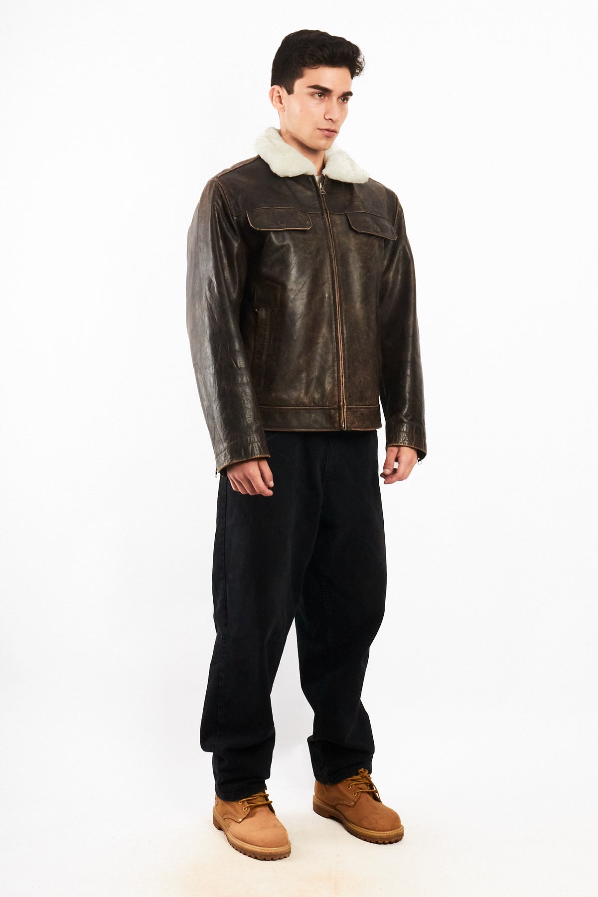 2000 Vintage GAP Distresed Leather Aviaor (M)
