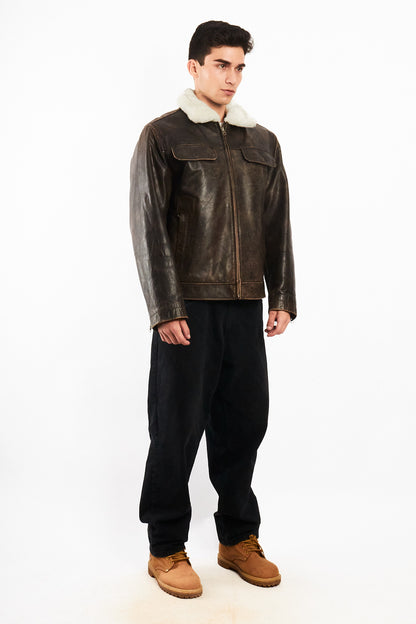 2000 Vintage GAP Distresed Leather Aviaor (M)