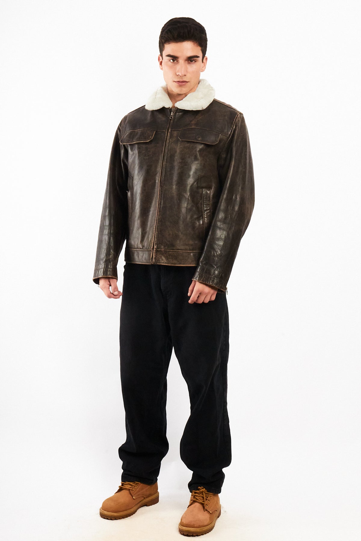2000 Vintage GAP Distresed Leather Aviaor (M)