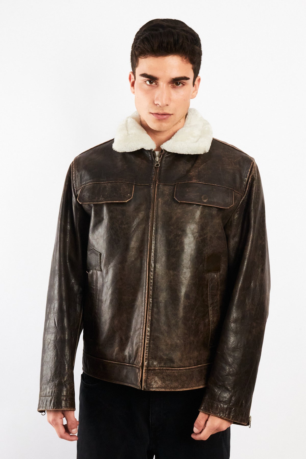 2000 Vintage GAP Distresed Leather Aviaor (M)