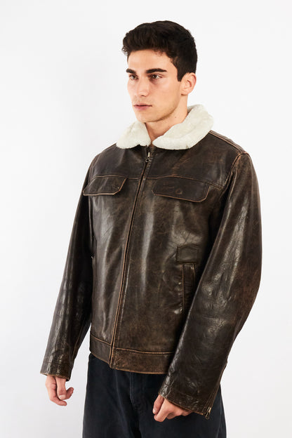 2000 Vintage GAP Distresed Leather Aviaor (M)
