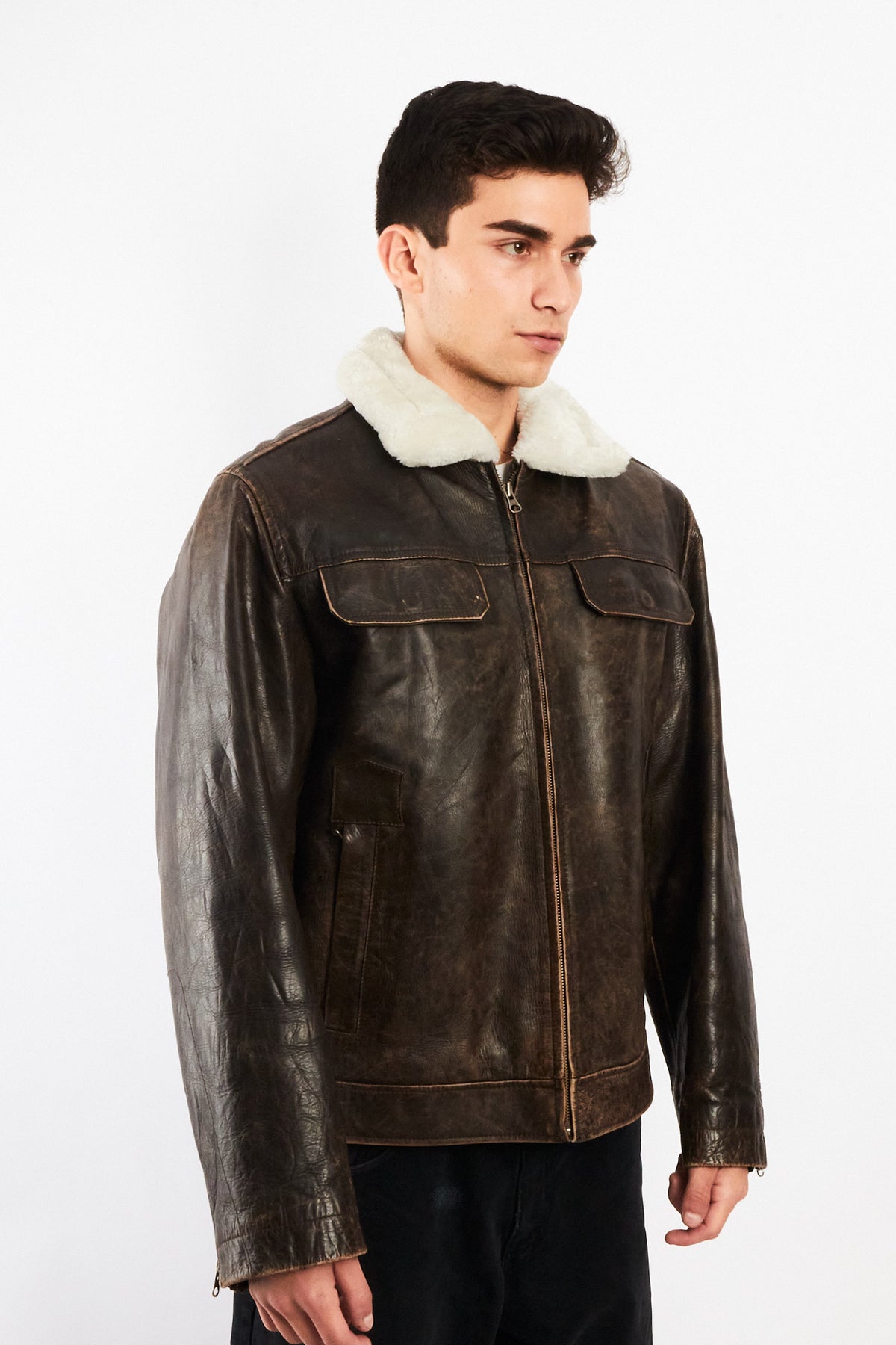 2000 Vintage GAP Distresed Leather Aviaor (M)
