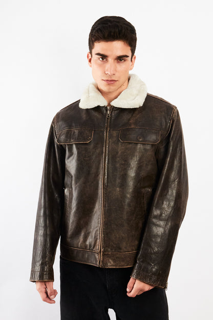 2000 Vintage GAP Distresed Leather Aviaor (M)