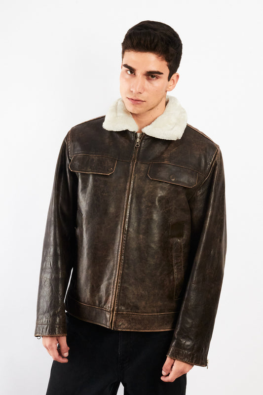 2000 Vintage GAP Distresed Leather Aviaor (M)