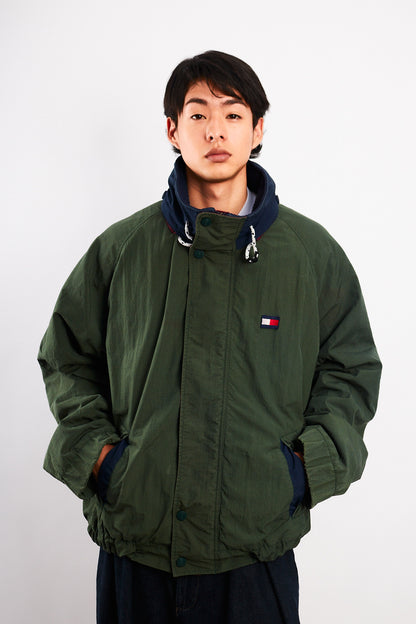 1990 Vintage Tommy Hilfiger Forest Green Padded Jacket (L/XL)