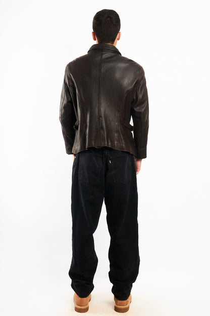 1990 Vintage Wilson Distressed Leather Utility Jacket (M)