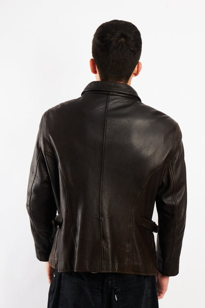 1990 Vintage Wilson Distressed Leather Utility Jacket (M)