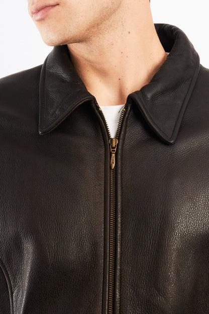 1990 Vintage Wilson Distressed Leather Utility Jacket (M)