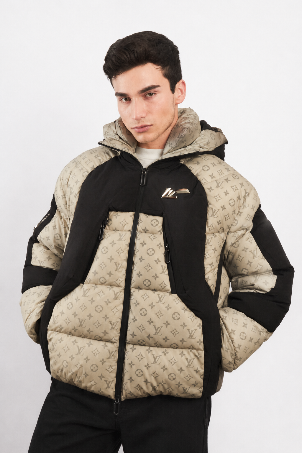 2019 Louis Vuitton Virgil Abloh Heated Monogram Down Puffer Jacket (M/L)