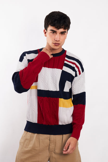 1990 Vintage Nautica Colorblock Knitted Sweater (M/L)