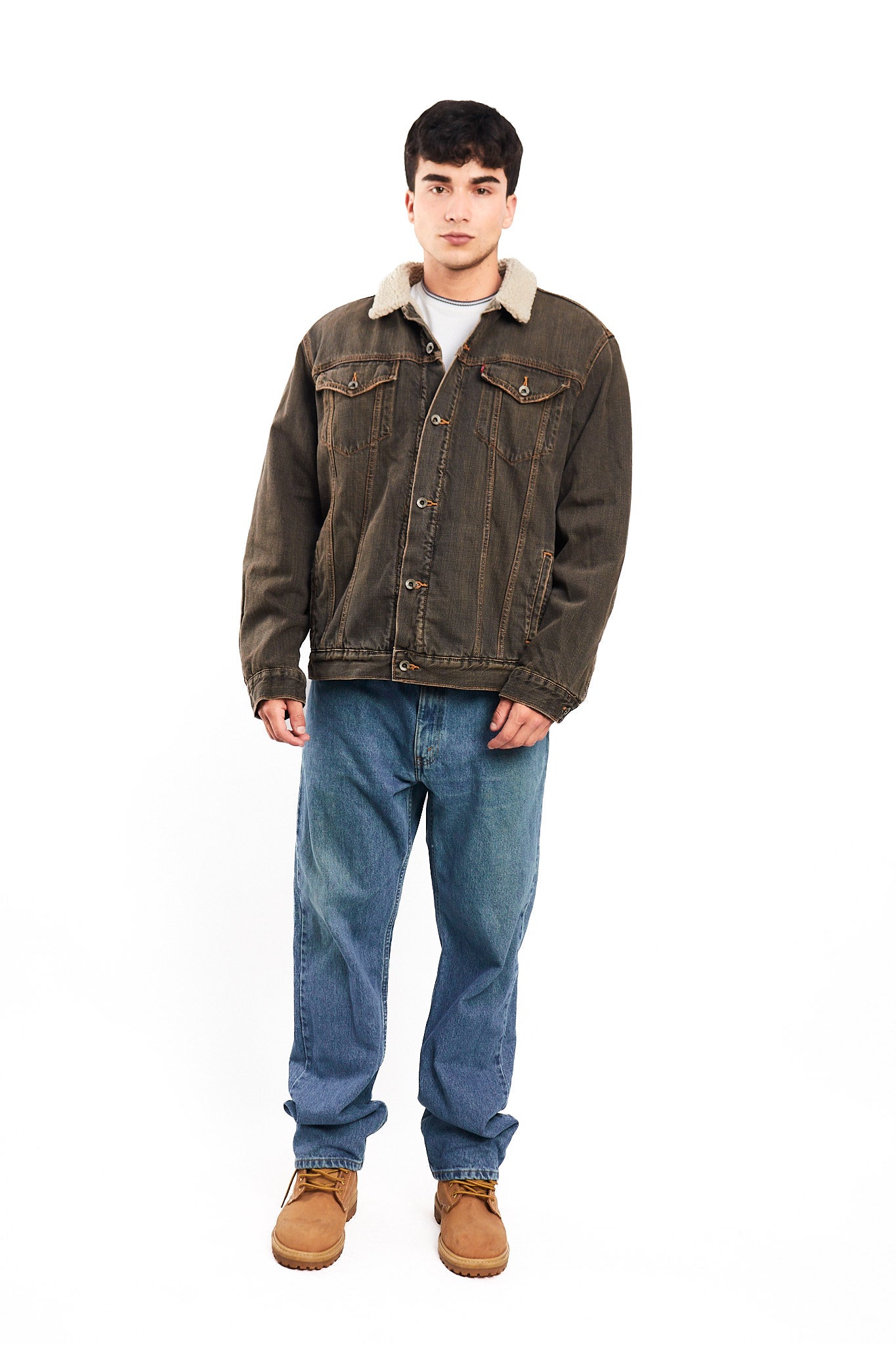 2000 Levi's Vintage Light Brown Sherpa Trucker Jacket (M/L)