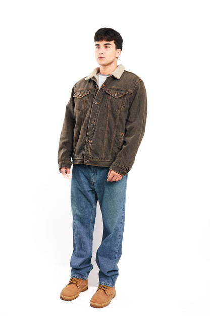 2000 Levi's Vintage Light Brown Sherpa Trucker Jacket (M/L)