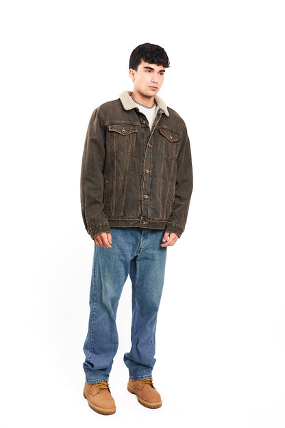 2000 Levi's Vintage Light Brown Sherpa Trucker Jacket (M/L)