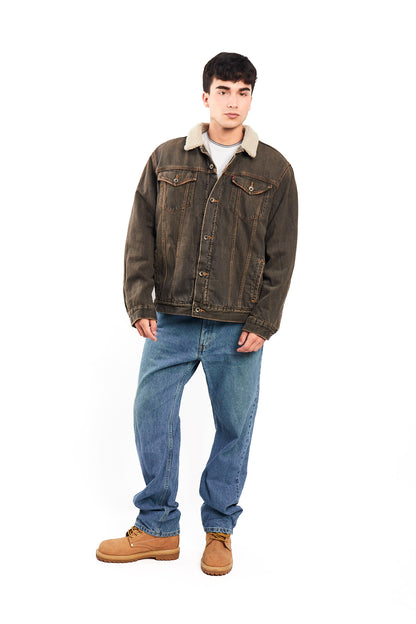2000 Levi's Vintage Light Brown Sherpa Trucker Jacket (M/L)