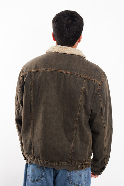 2000 Levi's Vintage Light Brown Sherpa Trucker Jacket (M/L)