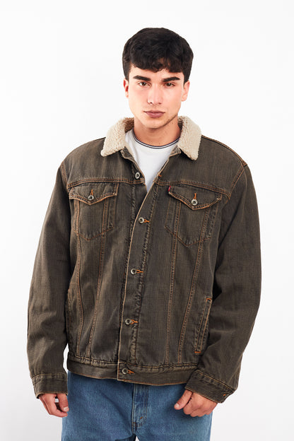 2000 Levi's Vintage Light Brown Sherpa Trucker Jacket (M/L)