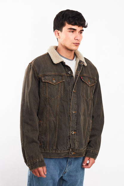 2000 Levi's Vintage Light Brown Sherpa Trucker Jacket (M/L)