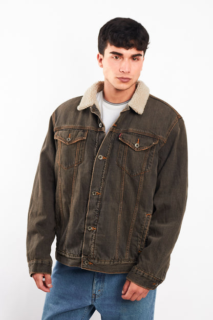 2000 Levi's Vintage Light Brown Sherpa Trucker Jacket (M/L)