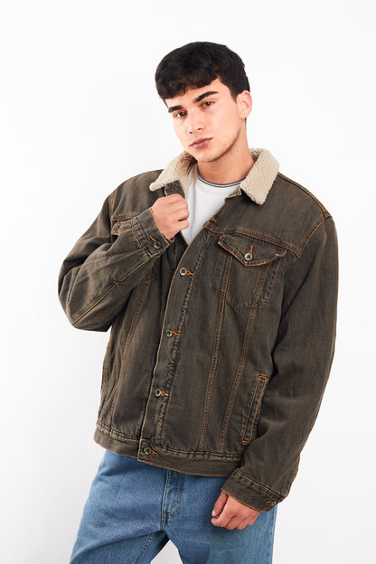 2000 Levi's Vintage Light Brown Sherpa Trucker Jacket (M/L)