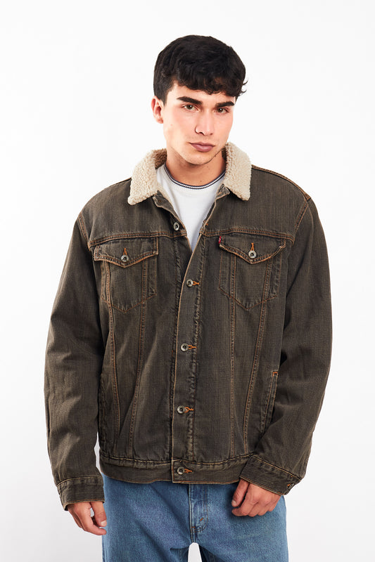 2000 Levi's Vintage Light Brown Sherpa Trucker Jacket (M/L)