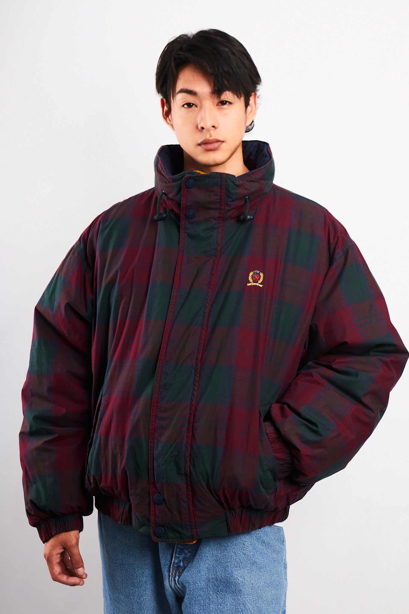 1990 Vintage Tommy Hilfiger Colorblock Reversible Down Puffer Jacket (L/XL)