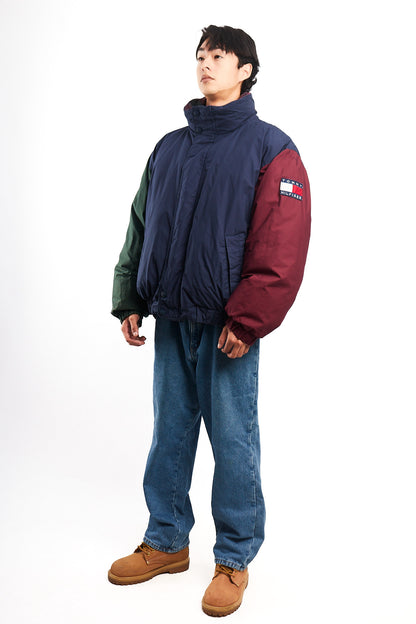 1990 Vintage Tommy Hilfiger Colorblock Reversible Down Puffer Jacket (L/XL)