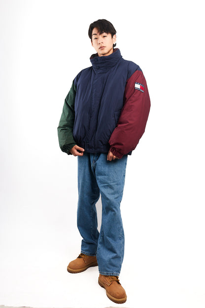 1990 Vintage Tommy Hilfiger Colorblock Reversible Down Puffer Jacket (L/XL)