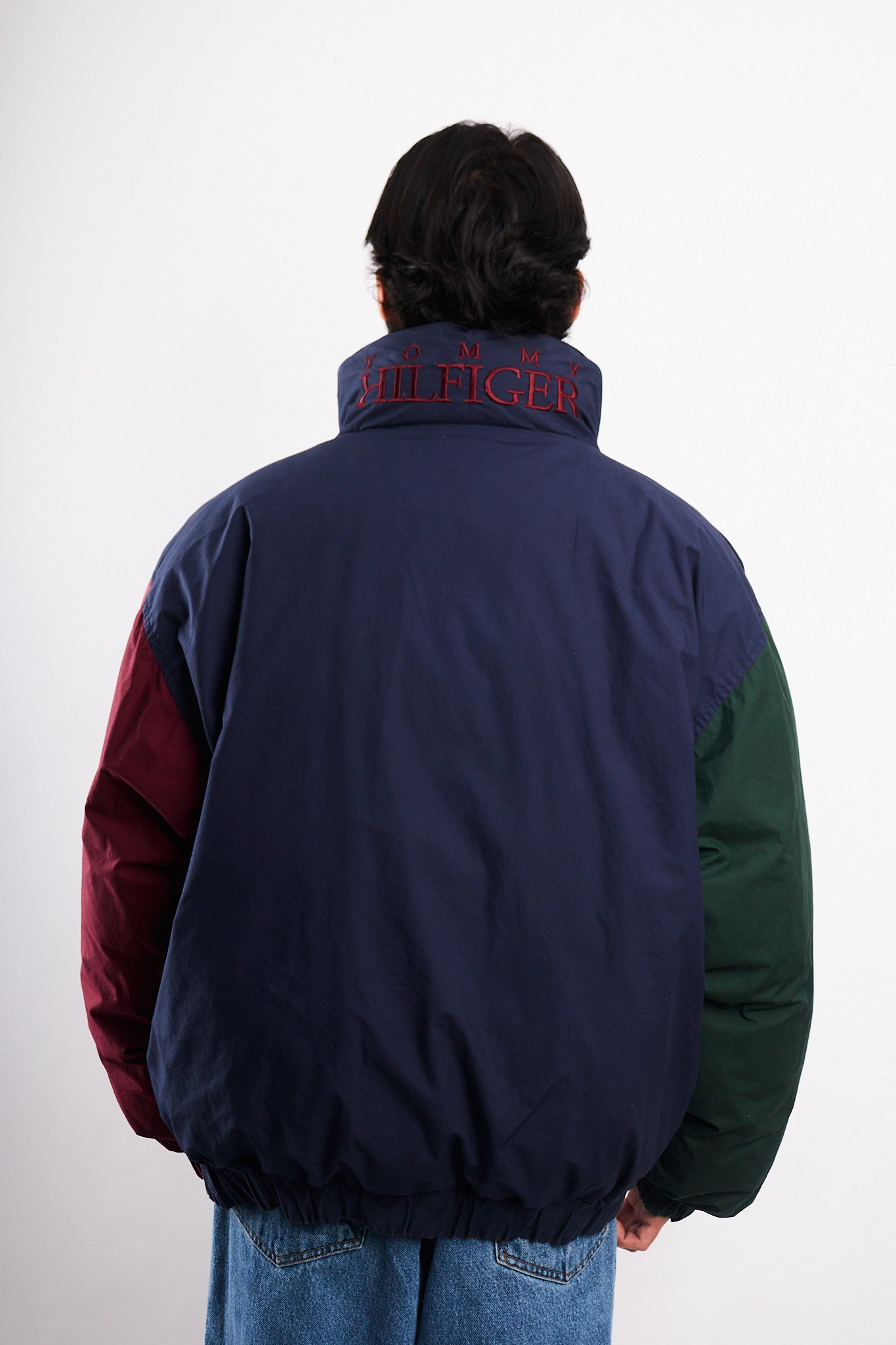 1990 Vintage Tommy Hilfiger Colorblock Reversible Down Puffer Jacket (L/XL)