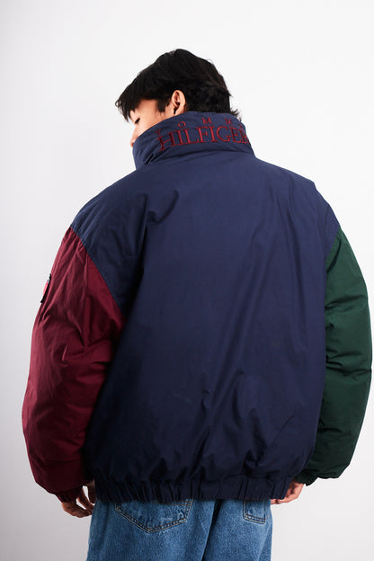 1990 Vintage Tommy Hilfiger Colorblock Reversible Down Puffer Jacket (L/XL)